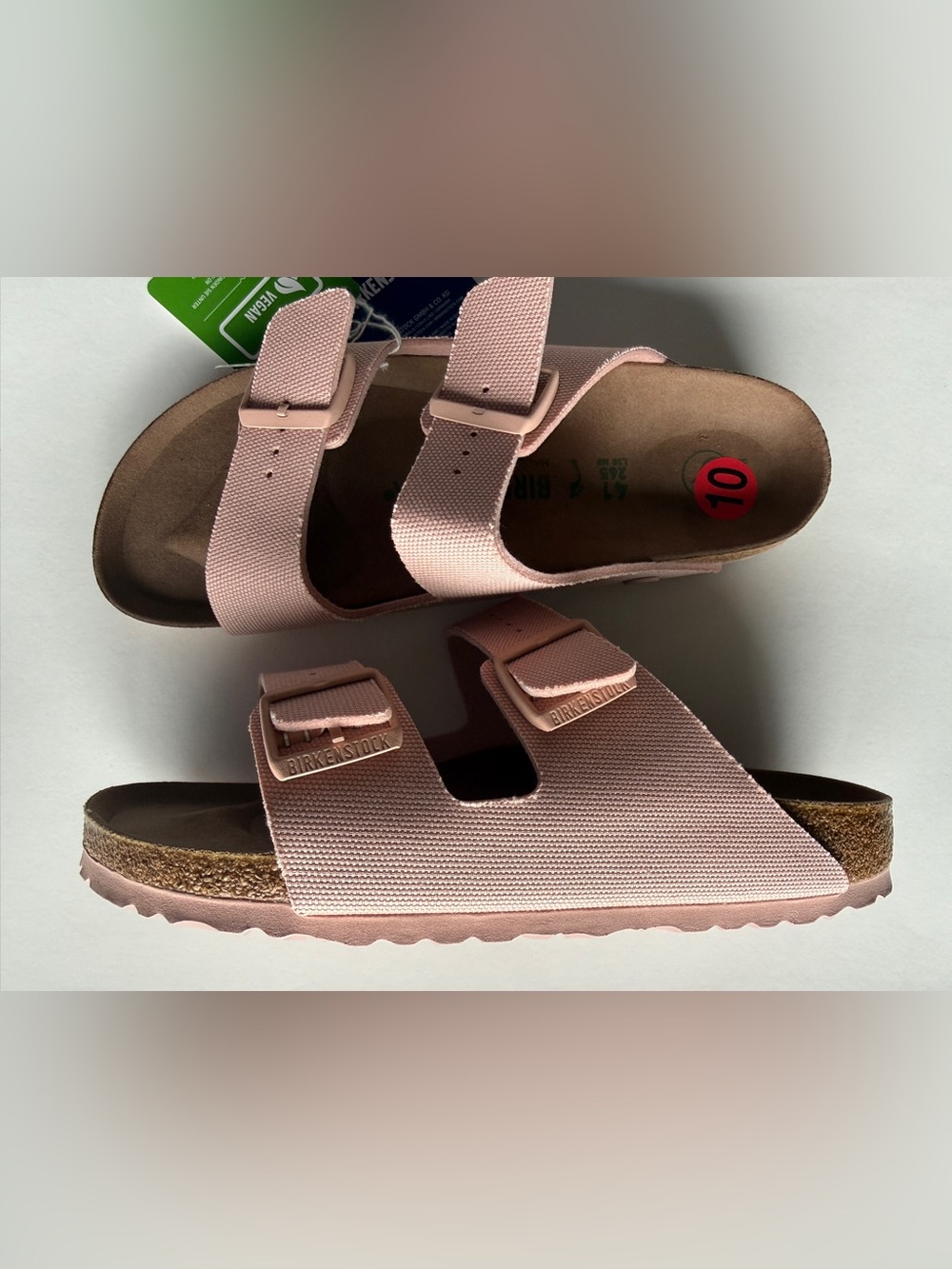 Birkenstock [EU 41] Arizona Canvas Vegan Sandals Narrow Fit Pink - Picture 3 of 11